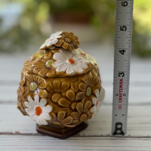 1970s Vintage Amber Daisy Bowl - Picture 5 of 13